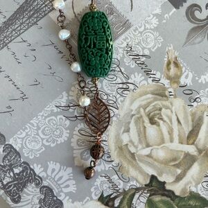 CINNABAR Pearl Copper handmade necklace